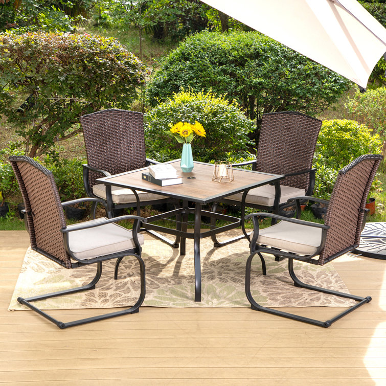 Wade Logan® Bavan 4 Person Square Outdoor Dining Set with Cushions